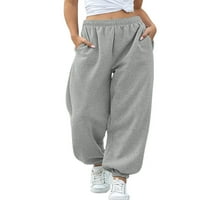Ženske atletičke jogger hlače Čvrstoj dukseri sa visokim strukom s džepovima Yoga Workout Trgovinske