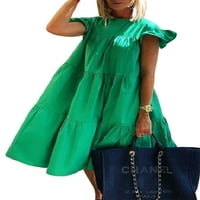 Colisha Womens Ljeto Tlochy haljina Ruffle Cap rukava Swing Midi haljina Boho Beach Sun Haljina Ležerna
