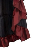 Haljina za žene srednje veke Tri sloja ruffles patchwork nepravilnog vintage cupcake-duljine suknje