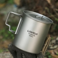Lixada 450ml550ml Lagana titanijumska čaša sa poklopcem šolje čaša za kafu šalice za čaj sa sklopivim ručkama za kampovanje pješačkih ruksaka iz piknika