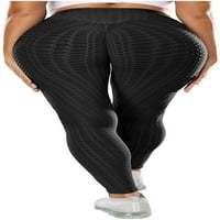 Žene visokog struka teksturirane joge hlače Tummy Control Ruched guza Dizanje rasteznih anti celulita