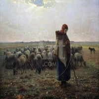 Veliki pastir Jeanfrancois Millet, životinje figurativno neupućeno fotografsko štampanje Zidne umjetnine