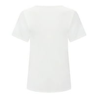 Levmjia vrhovi majice za žene plus veličine čišćenje Žene Crewneck T majice Uskršnji zec tiskane tinejdžerske