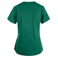 Moonker Womens Ljetni vrhovi Jedinstvena majica TOP SHOW SHORTER S GREEN V-izrez