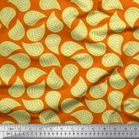Soimoi Narančasta modalna satenska tkanina umjetnička lišća ispisa šiva šivanje tkanine