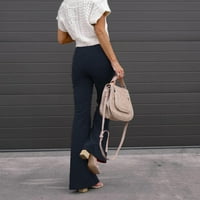 EGMY ženski tanak fit komforni čvrsti džep u boji casual pantalone
