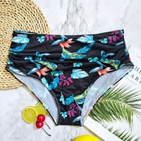 Vučena Plus size Swim kratke hlače Štampani Split struk Dame High Bikini Hlače Proljetne kupaće kostimi