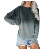 Žene plus veličine tie-dye ispisani gradijentni pulover dugim rukavima