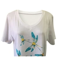 Ljetni vrhovi za ženska bluza Nova tiskana majica s kratkim rukavima V-izrez