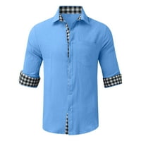 DTIDTPE majice s dugim rukavima za muškarce, dnevna pamučna posteljina košulja Hippie Casual Beach T majice sa bluzom gumba Muški vrhovi dugih rukava