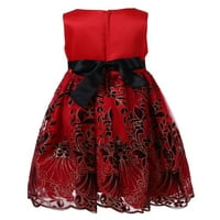 Richie House Little Girls Crvena crna cvjetna vezena haljina za zabavu 7 8