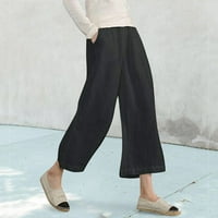 Pgeraug pantalone za žene široke ležaljke hlače joga capris culottes sa džepovima Tummy Loarove pantalone