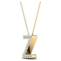 0. Prirodno bijelo Diamond Početno z privjesak ogrlicu u 14K žutoj i bijelom zlatu sa 18 zlatnim kablovskim