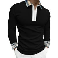 Entyinea polo majice za muškarce s dugim rukavima polo majice casual slim fit osnovno dizajnirane pamučne