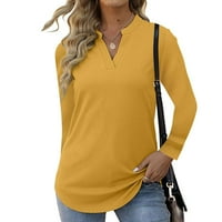 Trendy pleteni izlasci vrhovi za žene Slim Fit labava struka trendovska majica s dugim rukavima s dugim