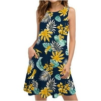 OZMMYAN Ljetne haljine za žene plaža cvjetna masirt sundress bez rukava bez rukava casual labava haljina