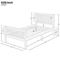 Drvena platforma za krevet Twin krevet sa uzglavljem i podnožje