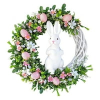 15.7 Proljetne vijence za ulazna vrata - Easter Bunny vijenac Festival Viseći ukras, Uskršnji vijenci Artificial Eagy Rabbit Garland, Uskršnji ukrasi zanat, zid, dom, unutarnji, vanjski
