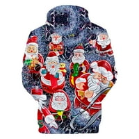 Planue Božićni ispisani pulover za muškarce tiskani višebojni dugi rukav smiješni labavi kaputi izdiše vanjski datumi jakne zelena, 3xl