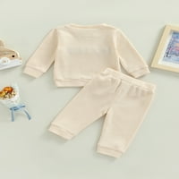 Novorođena dječja odjeća Set pisma Rainbow uzorak dugih rukava posada pulover dugačke hlače