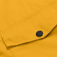 SKPBlutn ženska jakna kaputi zimski jesen casual udobne vrhove čvrsti kapuljač džepovi vodonepropusni vrat dugih rukava s dugim rukavima žuto xl