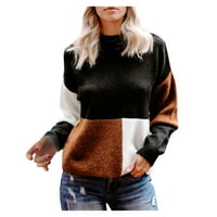 Lagani džemperi za žene Žene Duster džemper džemper-preveliki vrhovi blok blokiraju džemper na ramenu pletene pulover rukav batwing ženski džepni džemper kabina