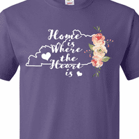 Inktastični dom Kentucky je mjesto gdje je srce sa akvarelom cvjetnom majicom