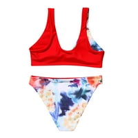 B91XZ kupaći kostimi za žene plus bikini od plaže za plažu Žene Solid kupaći kostim GASDED push set Lice kupaći kostimi kupaći kostimi Tankinis set crvena, s
