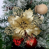Božićna poinsettia sjajni cvjetni stablo visi Xmas Dekoracija stabla zabave