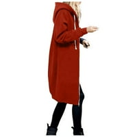 Homchy kaput žene topli patentni zatvarač otvoreni duksevi dugi kaput jakna dugačak kaput vrhova odjeća