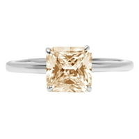1. CT briljantan Asscher rezani prirodni morgatit 14k bijeli zlatni solitaire prsten sz 6.5