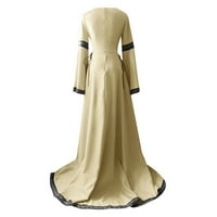 Cleance Žene dugih rukava Haljine modne žene jesenski tisak kauzal V-izrez haljina za odmor s dugim