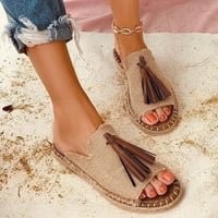 Ženske ženske modne povremene cipele s ravnim rubnim cipelama peep toe sandale