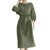 Kratka haljina za žene sa džepovima dame dame srednje duljine visok struk čipka u obliku haljine na