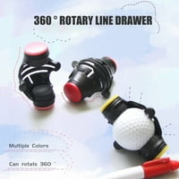Šarmty Golf Ball marker plastična školjka za 360 stupnjeva za ciljanje klip, stručnog crtanja prijenosni tri linije marker golf kuglica za usklađivanje alata za obradu golfa, ružičasta crna