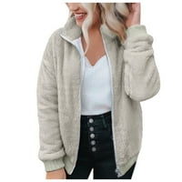 Binmer zimski kaput za žene plus veličine zvezda Zimske tople džepove sa zatvaračem