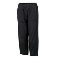 Žene Ležerne prilike pune pamučne hlače pantalone elastične bend labave hlače sa širokim nogama Black XL