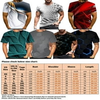 Niuer Men T majice 3D Print ljetni vrhovi Crew Crt Majica Casual Basic Tee Short rukava svijetlo svijetlo Siva 4xL