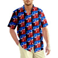 4. jula muška havajska majica USA Nacionalna zastava grafička majica ovratnik 3D Print Plus Veličina