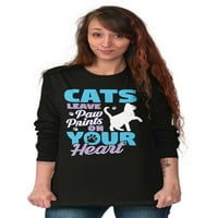 Mačke ostavljaju otiske šape na tvom srcu ženske majice dugih rukava Brisco brendovi s