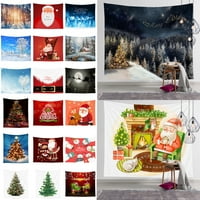 Sretan božićni tapiserija Xmas Tree Santa Claus Wall Art za pozadinu za fotografiranje pokrivač Početna