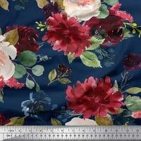 Soimoi plavi pamuk poplin tkanina od listova i boino cvjetni dekor tkanini od tiskanog dvorišta široko