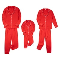 Porodica podudaranje svile satenske pidžame setovi dugme dugih rukava meka PJ spavanje za odrasle djecu