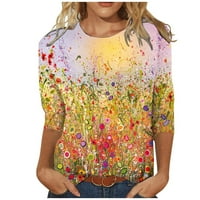 Žene Ležerne prilike plus Size Labavi bluza Floralna majica za tisak Ispis dugih rukava Labava bluza