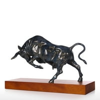 Zelena energična bull brončana skulptura puna zamaha snage životinja skulptura buka