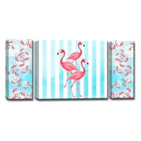 Ready2Hangart Flamingos Poravnajte zaštićenu platnu Zidnu umjetnost - set od 3