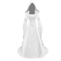 PBNBP masquerade kostim za žene Vintage Retro gotički puni dugim rukavima dukseri s kapuljačom Halloween Cloak ženske srednjovjekovne nošnje