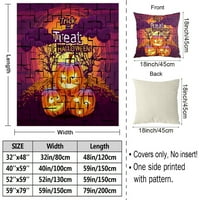 Halloween pokrivač s jastukom, gotički čarobnjak skeletni pokrivač za koledž sobne sobe momci Man Cave Frat spavaća soba, # 283,59x79 ''