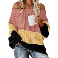 Pad džemperi za žene vrećice duks pulover radne posade Cardigan džemper ružičasti m