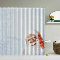 Božićne tuširane zavjese Santa Claus Nova godina vodootporna kupaonica zavjese snježne pahulje Xmas Dekoracija 3D ekrana za ispis